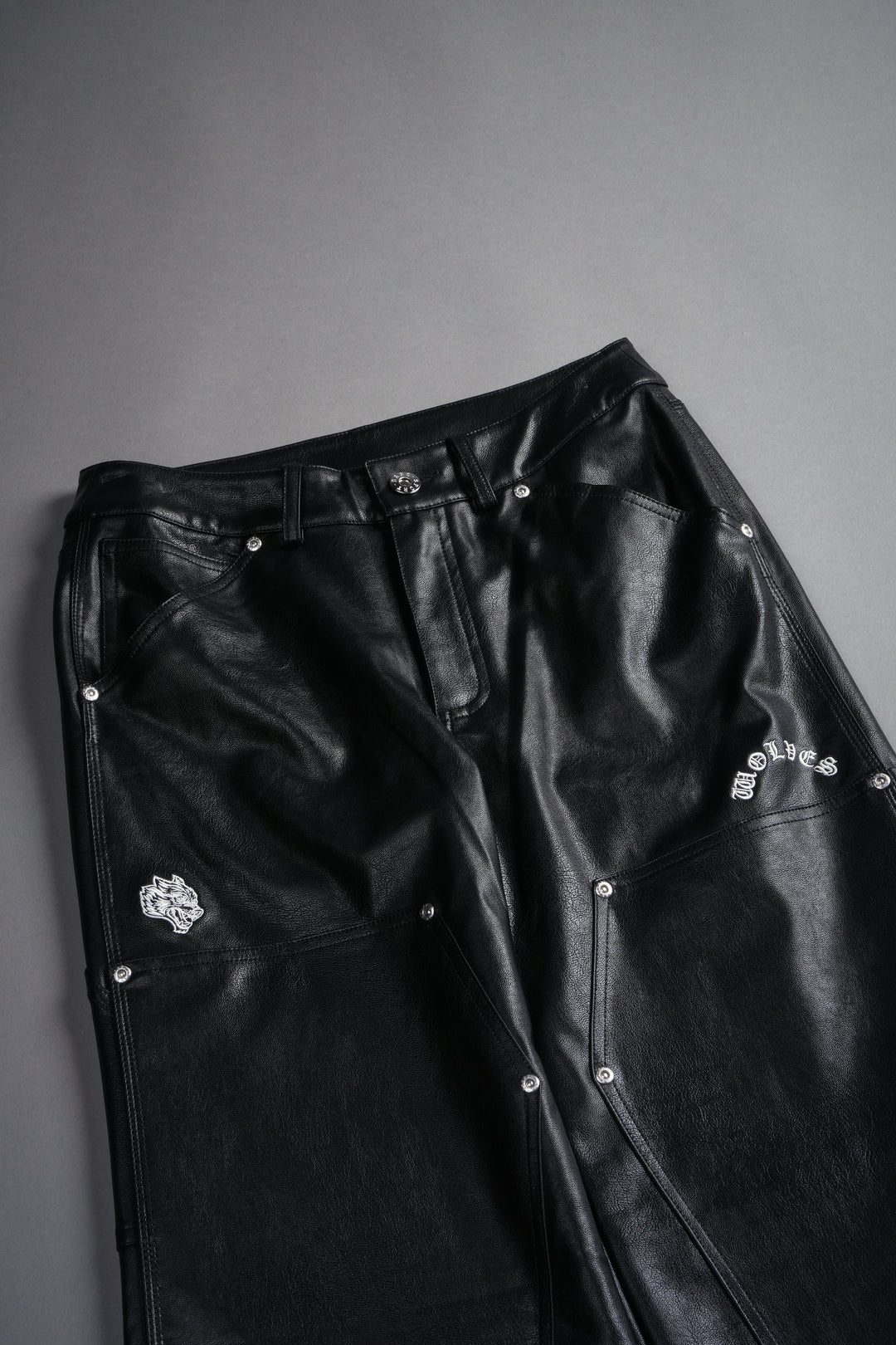Wolf Chopper Ryder Faux Leather Pants in Black