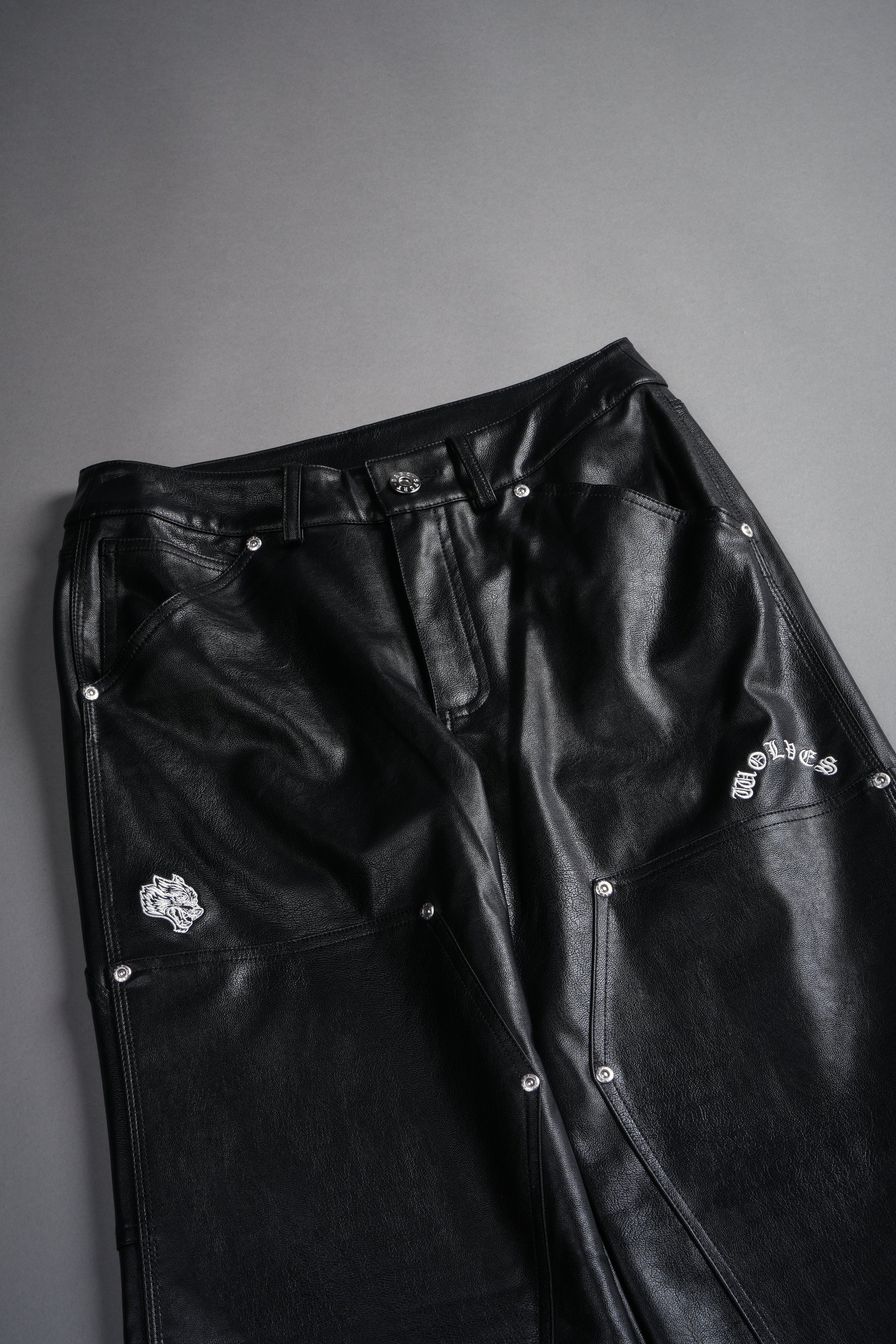 Wolf Chopper Ryder Faux Leather Pants in Black