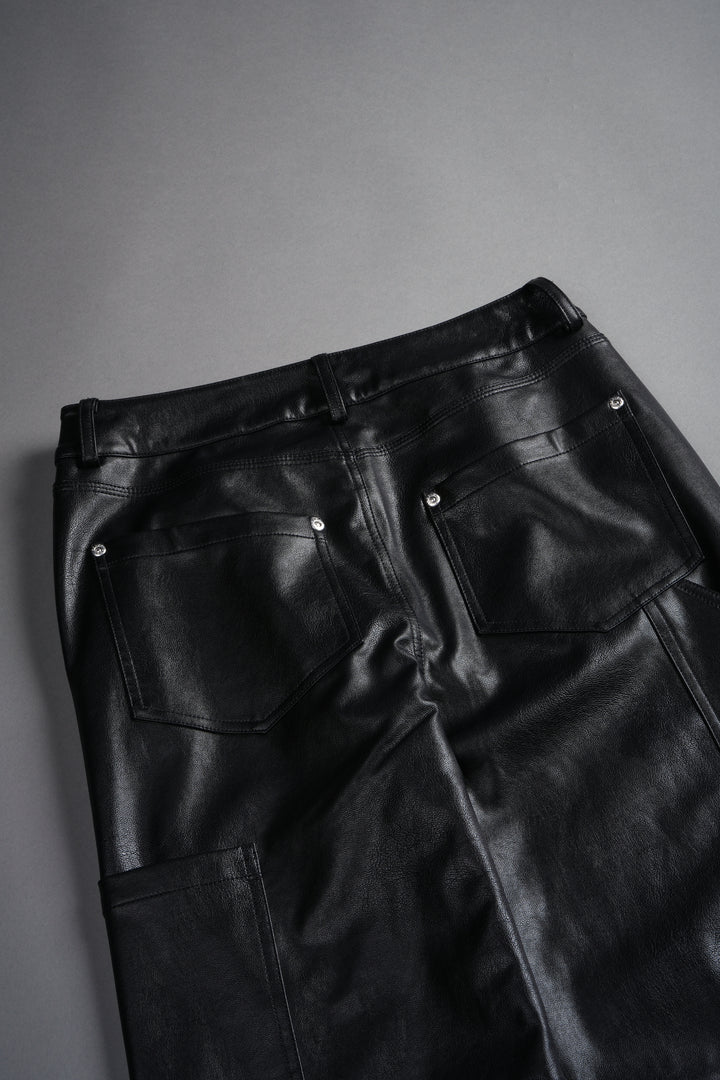 Wolf Chopper Ryder Faux Leather Pants in Black