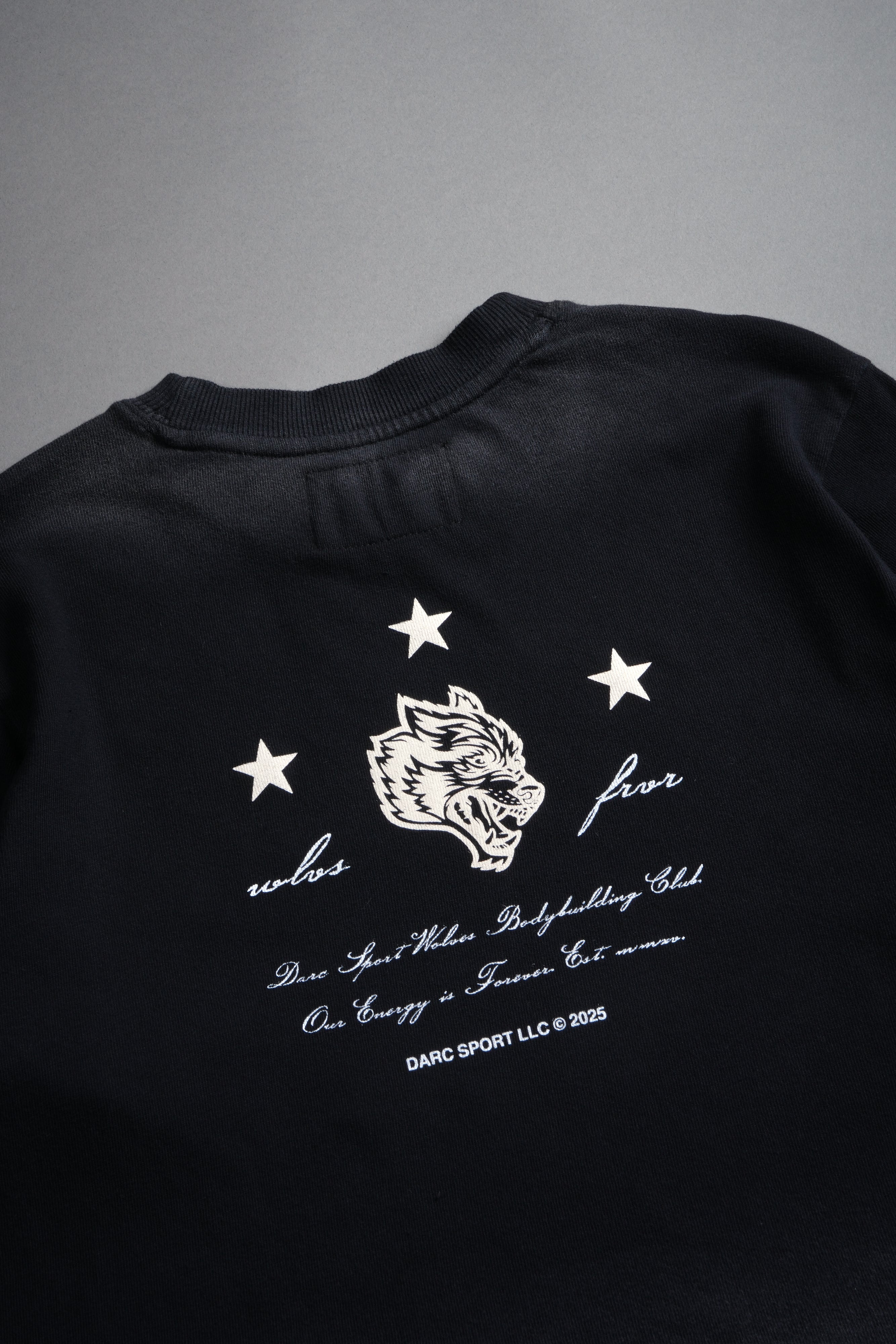 She's a Star "Premium" Oversized Cropped Tee in Black Drift Wash