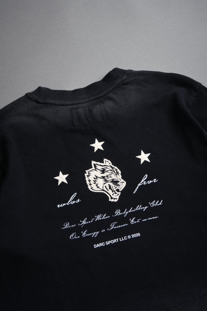 She's a Star "Premium" Oversized Cropped Tee in Black Drift Wash