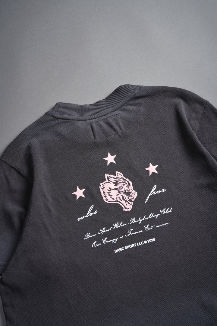She's a Star "Premium" Oversized Cropped Tee in Wolf Gray Drift Wash