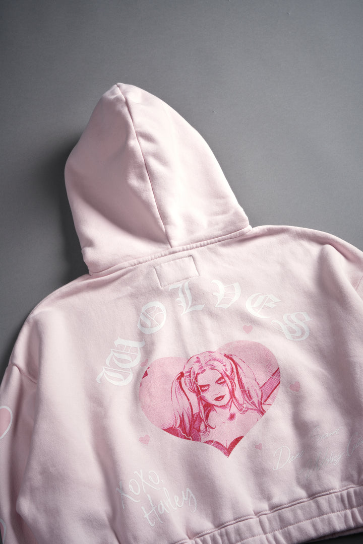 Her Energy "Chambers" (Cropped) Zip Hoodie in Blush Pink