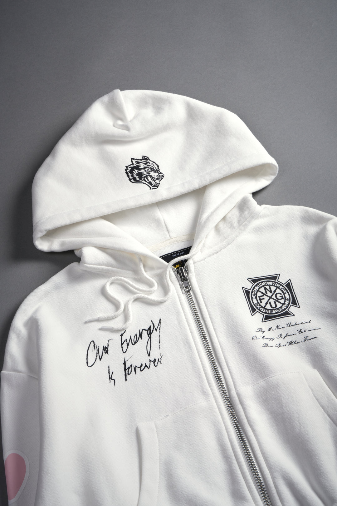 Her Energy "Chambers" (Cropped) Zip Hoodie in Cream