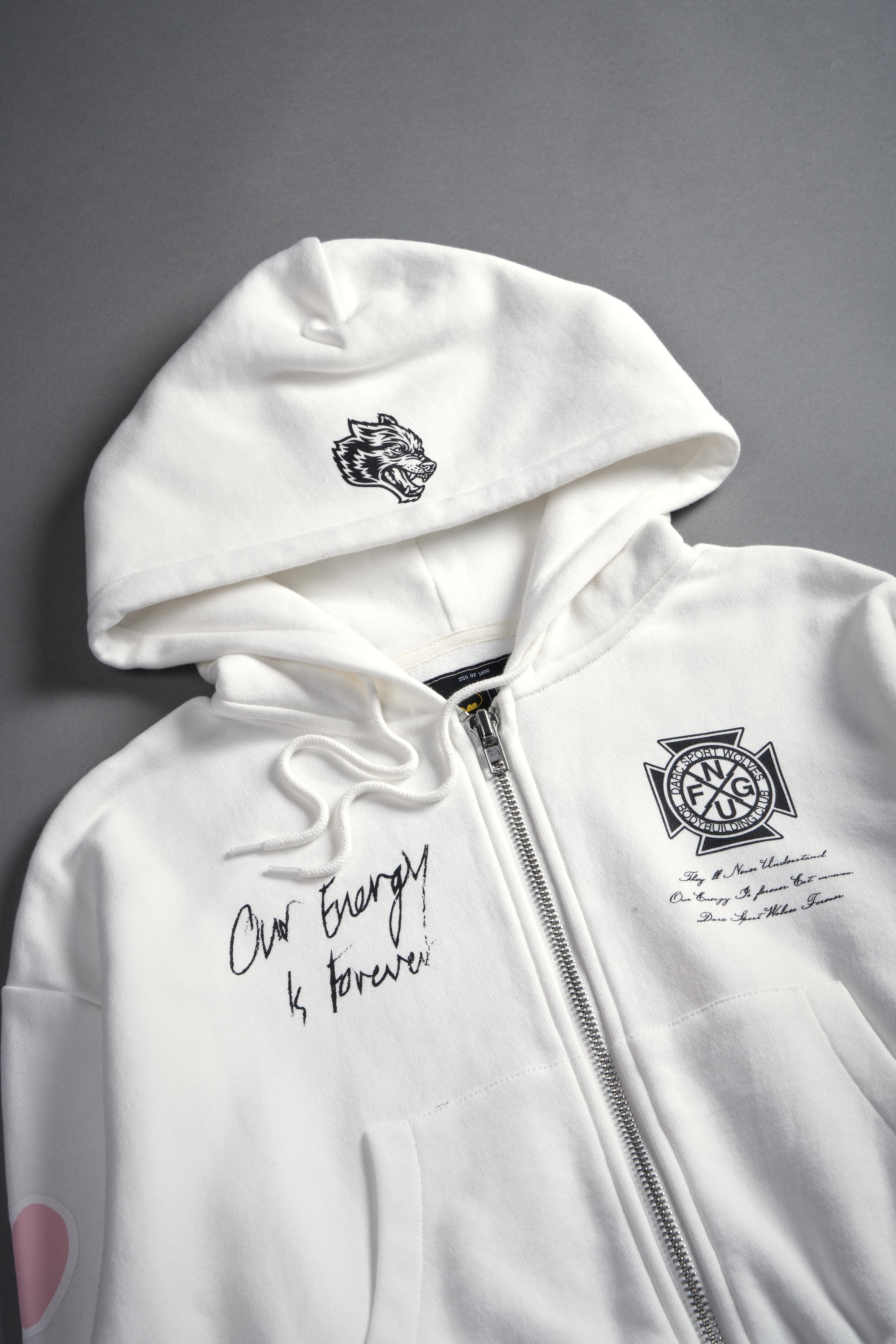 Her Energy "Chambers" (Cropped) Zip Hoodie in Cream