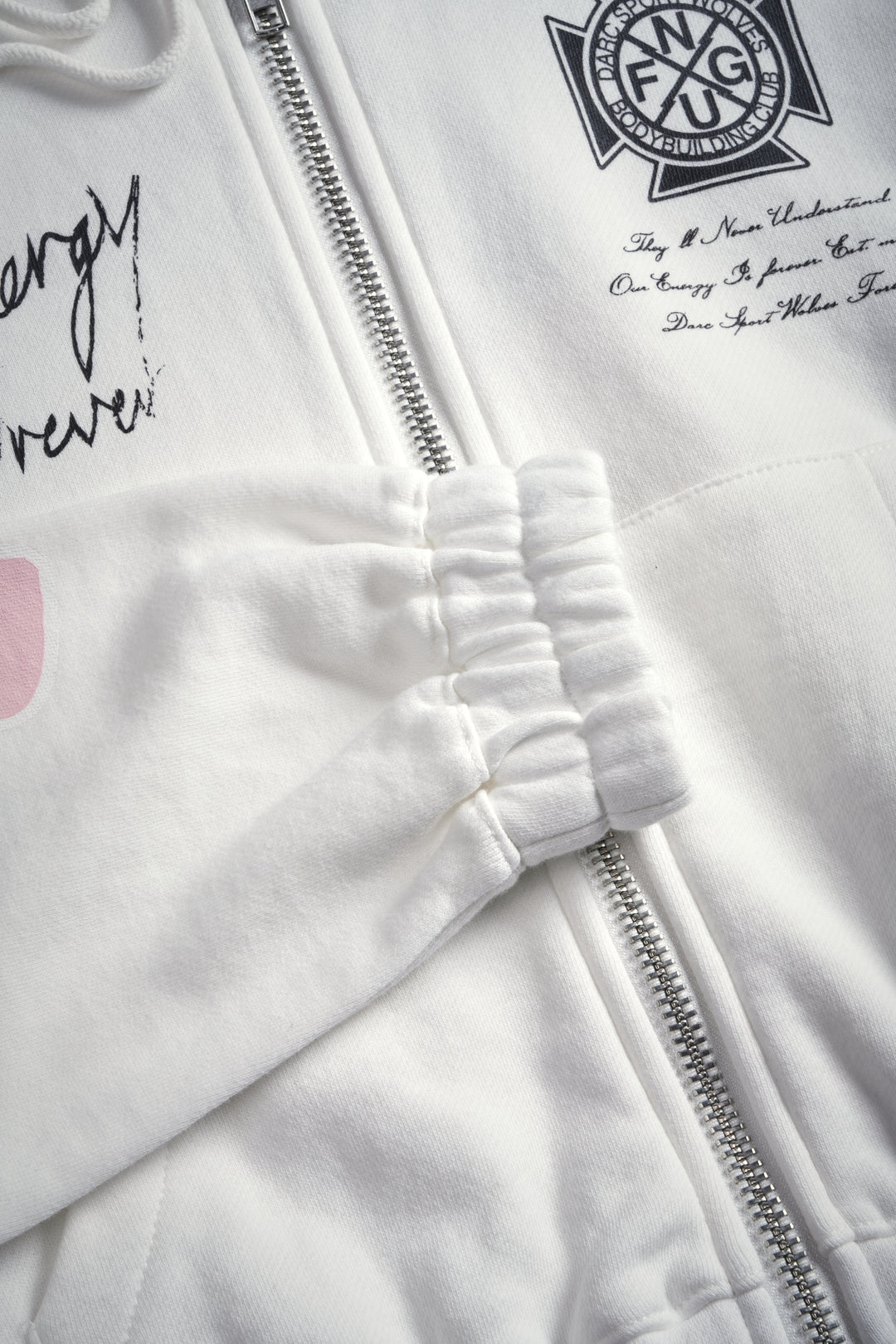 Her Energy "Chambers" (Cropped) Zip Hoodie in Cream