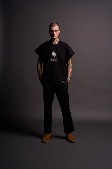 Maul And The Moth "Grunge" Cut Off Tee in Black