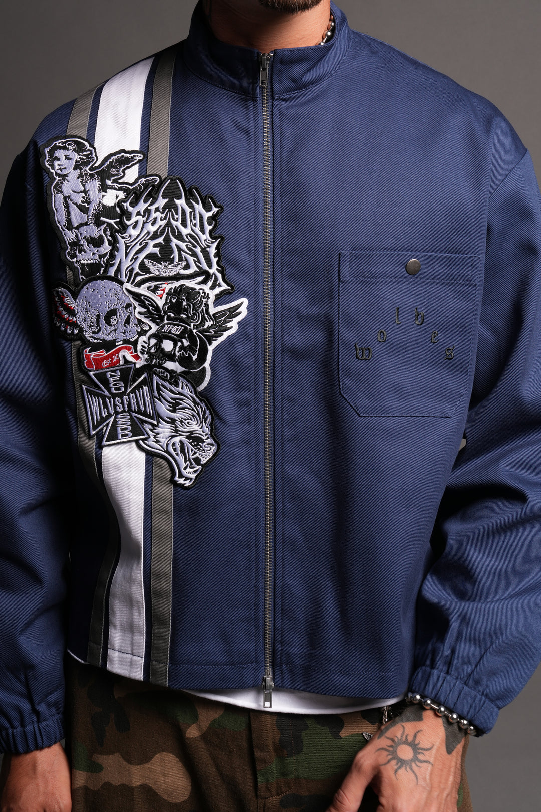 Fallen Virtues Shelby Jacket In Navy