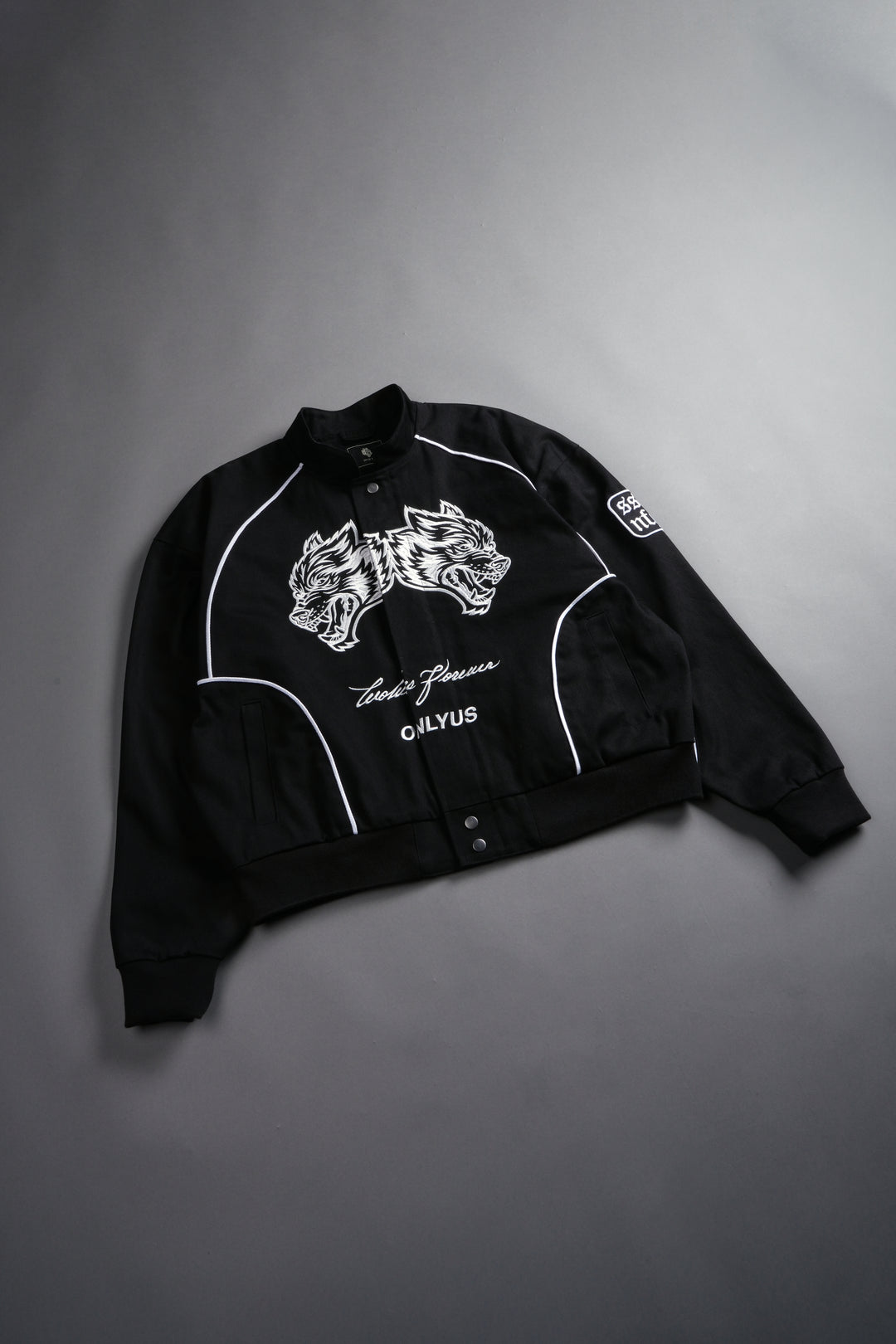 IYKYK Grit Road Racing Jacket in Black/White