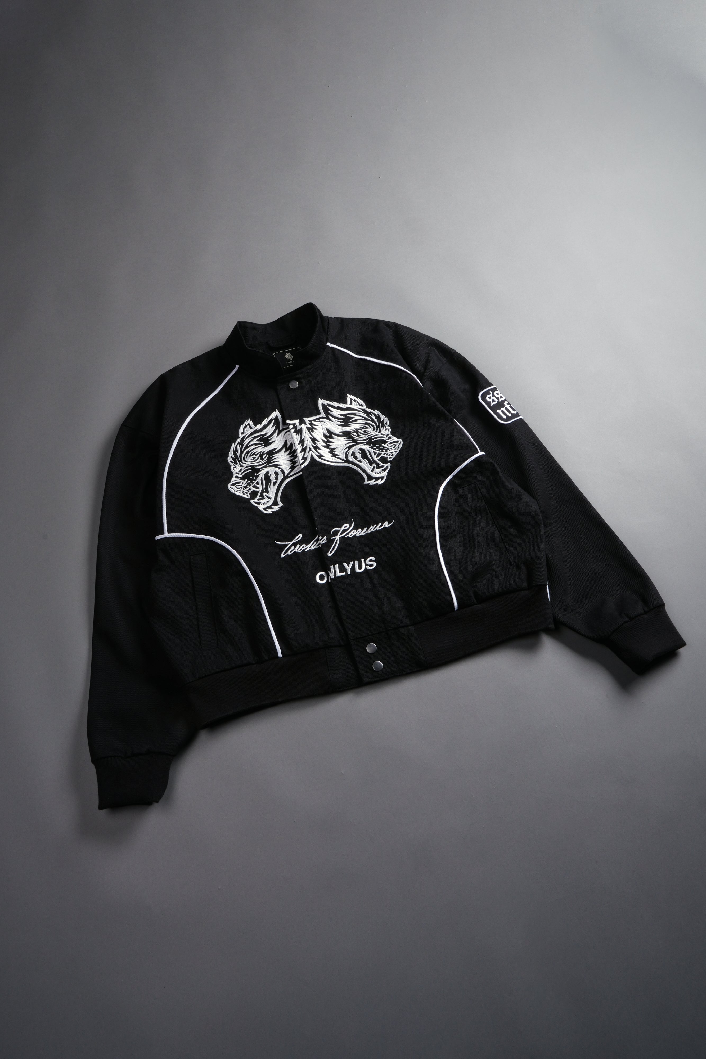 IYKYK Grit Road Racing Jacket in Black/White