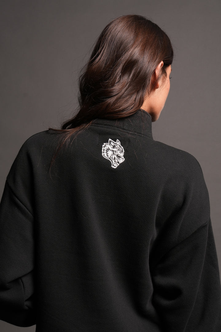 Stud Pyramid She Everson Mockneck Sweater In Black