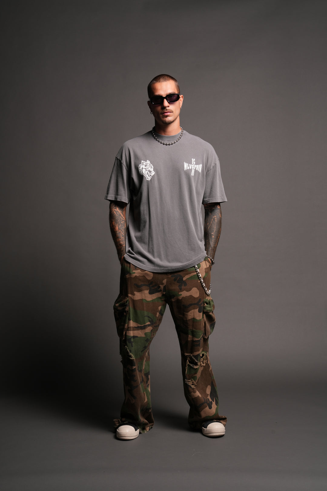 All Of Us 1 Of 500 Premium Oversized Tee In Slate Gray