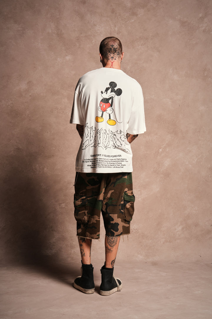 Mickey Wlvsfrvr Premium Oversized Tee in Cream