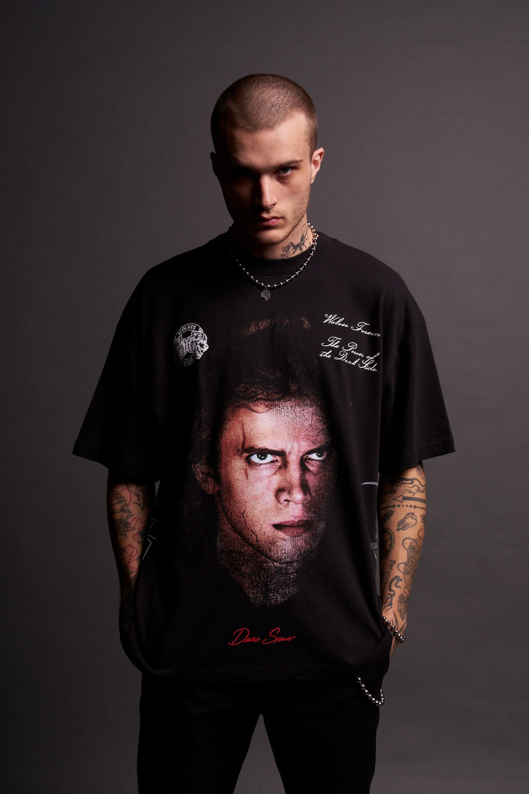 Jedi Knight "Side By Side" Oversized Tee in Black