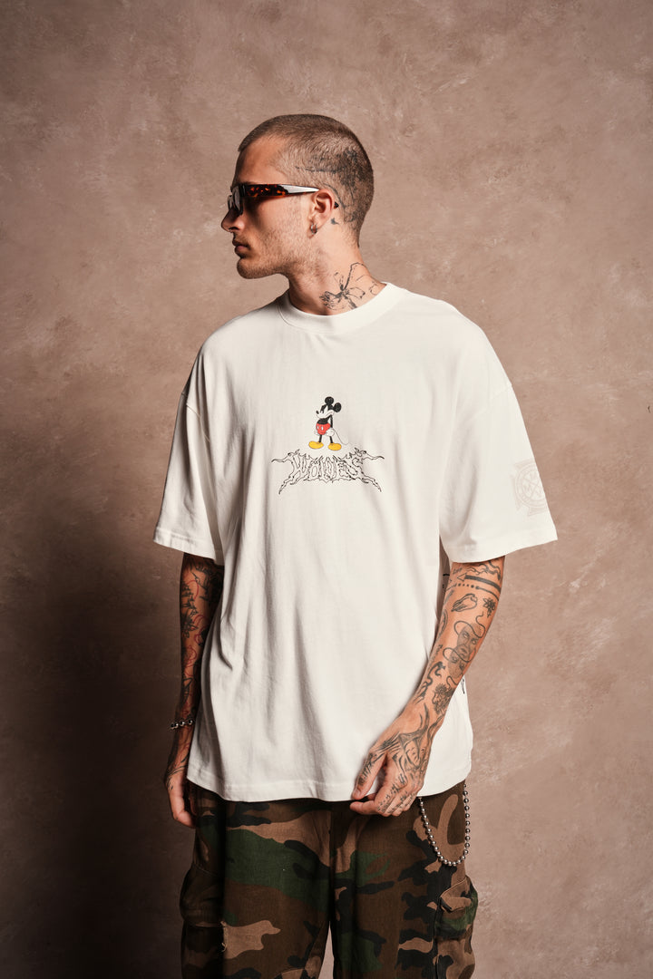 Mickey Wlvsfrvr Premium Oversized Tee in Cream