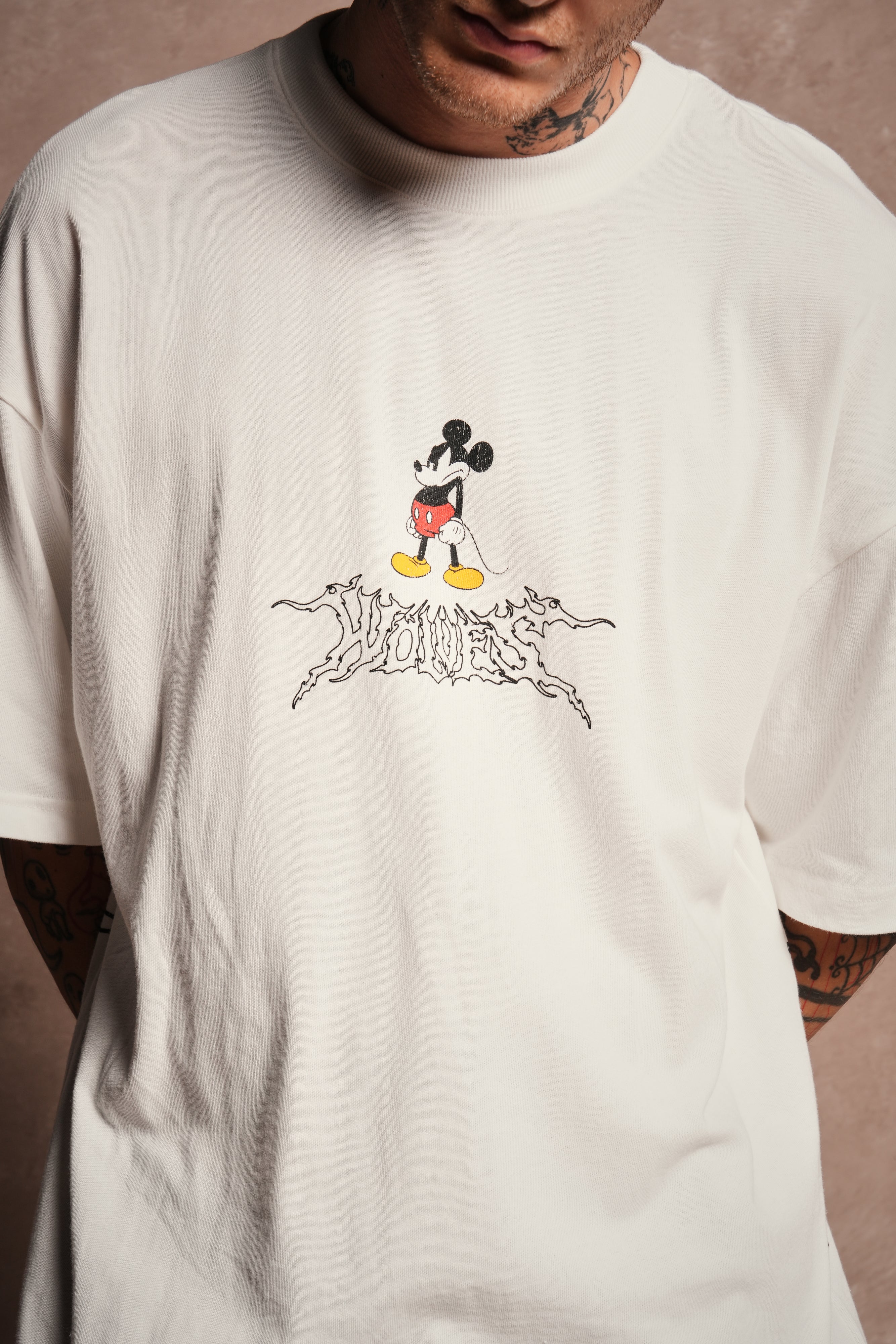 Mickey Wlvsfrvr Premium Oversized Tee in Cream