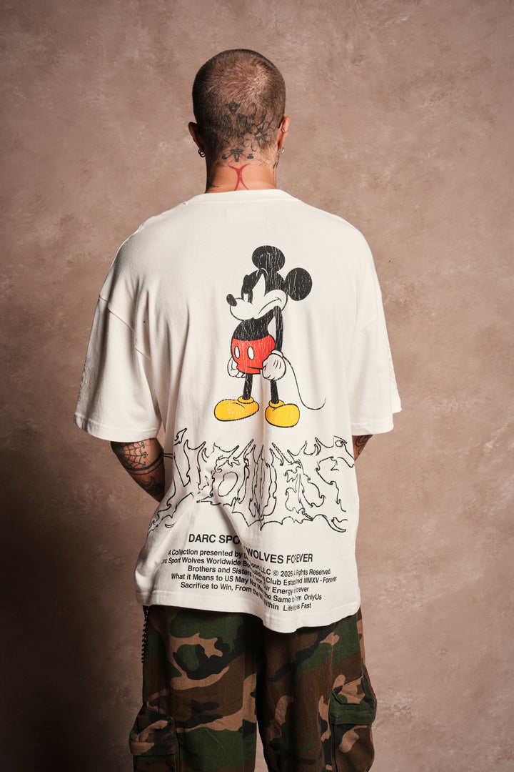 Mickey Wlvsfrvr Premium Oversized Tee in Cream