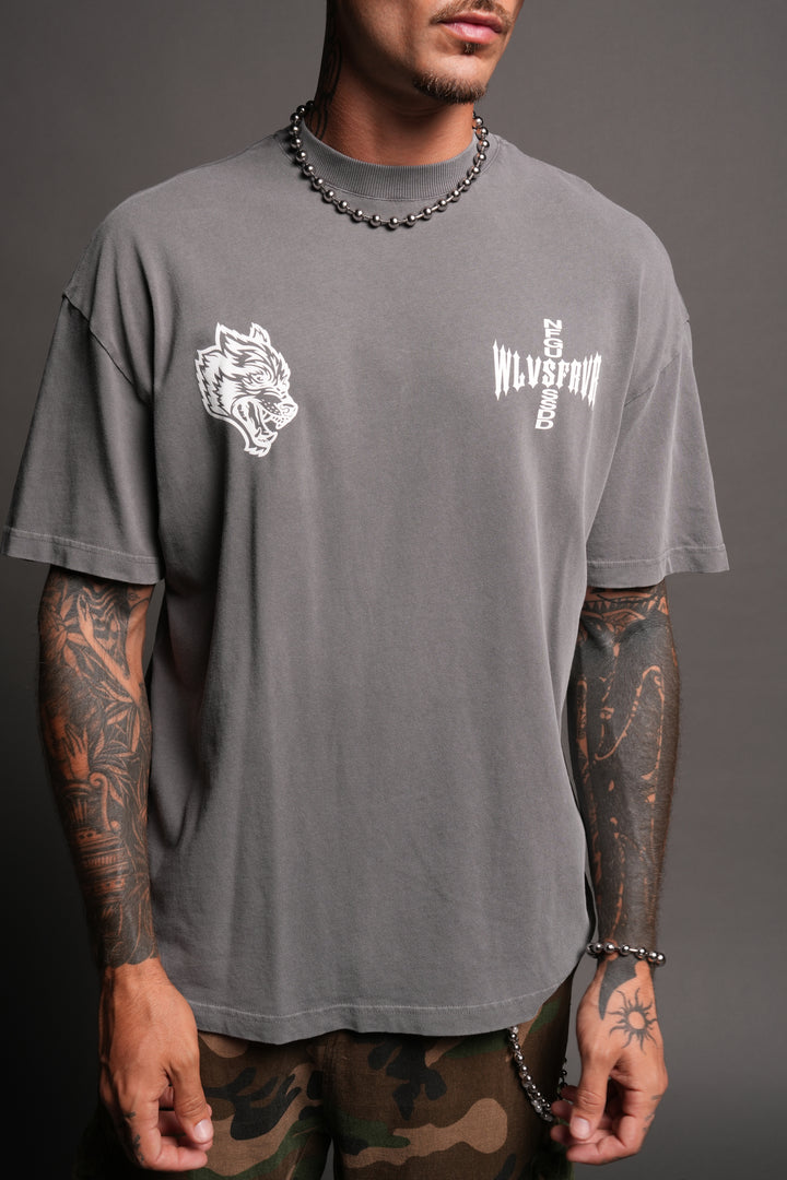 All Of Us 1 Of 500 Premium Oversized Tee In Slate Gray
