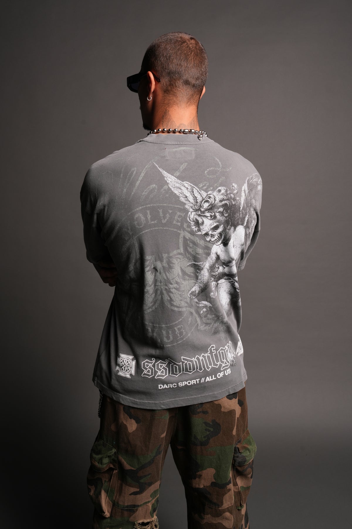 All Of Us 1 Of 500 Premium Oversized Tee In Slate Gray