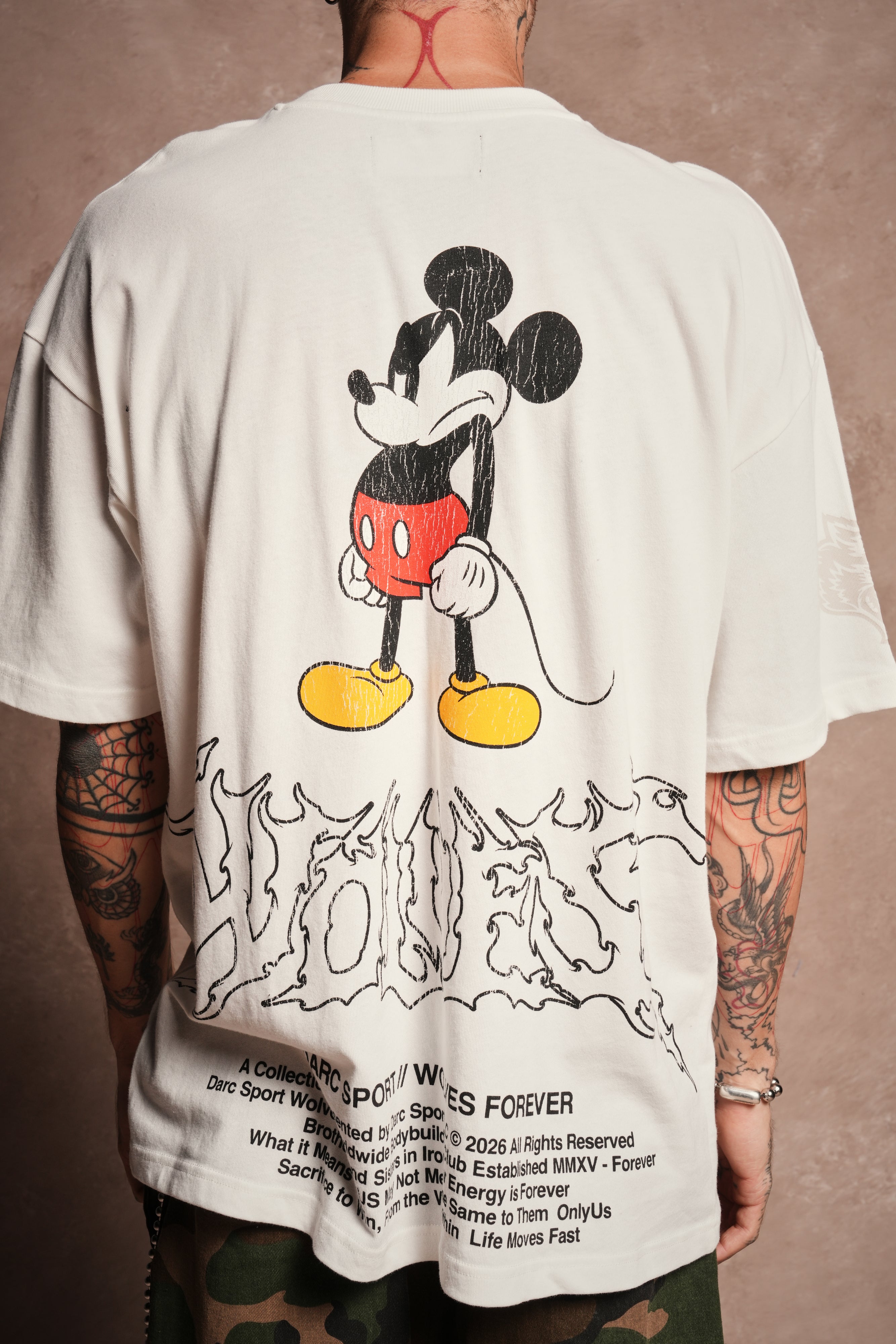 Mickey Wlvsfrvr Premium Oversized Tee in Cream
