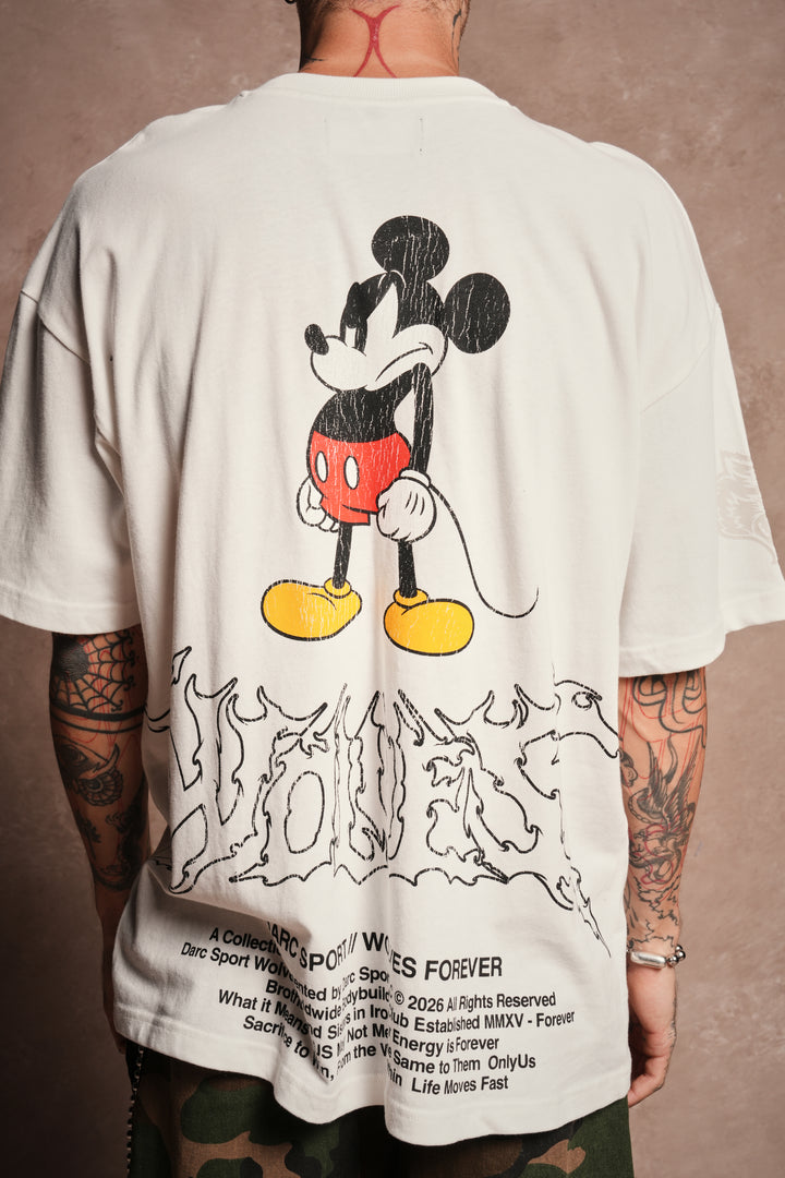 Mickey Wlvsfrvr Premium Oversized Tee in Cream