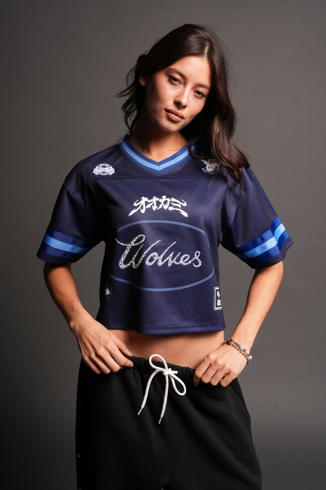 Honor She Football Crop Jersey in Royal Navy