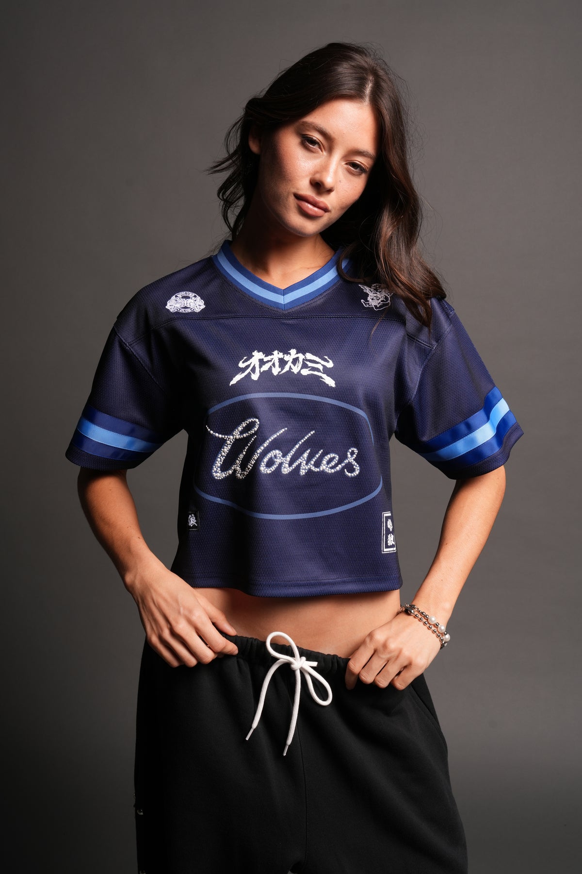 Honor She Football Crop Jersey in Royal Navy