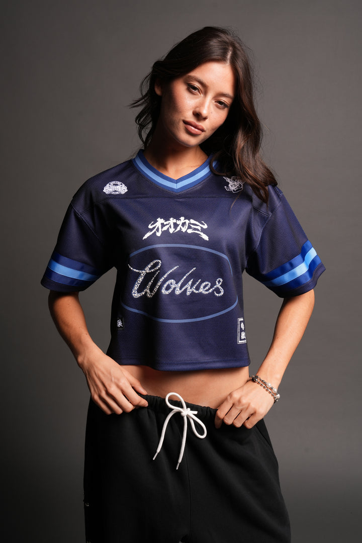 Honor She Football Crop Jersey in Royal Navy