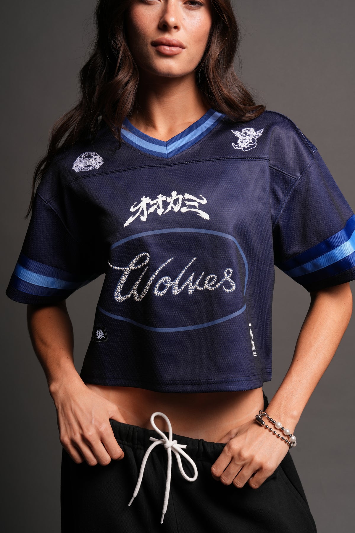 Honor She Football Crop Jersey in Royal Navy