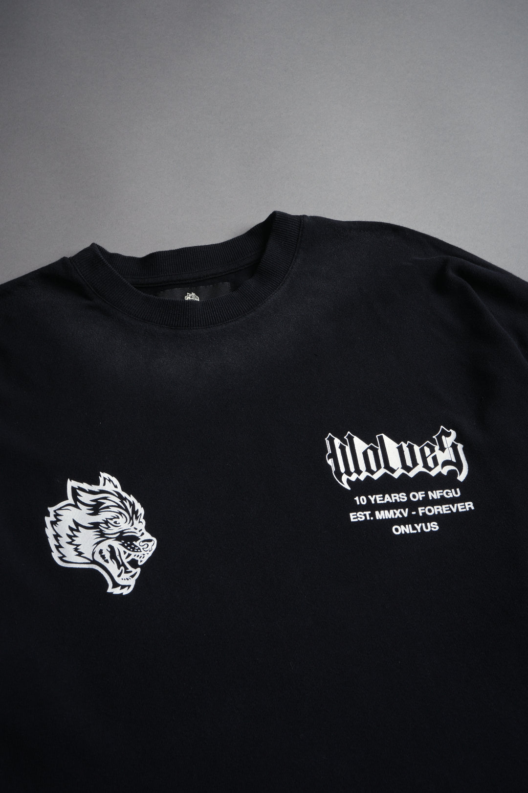 10 Years of NFGU "Premium" Oversized Tee in Black Drift Wash