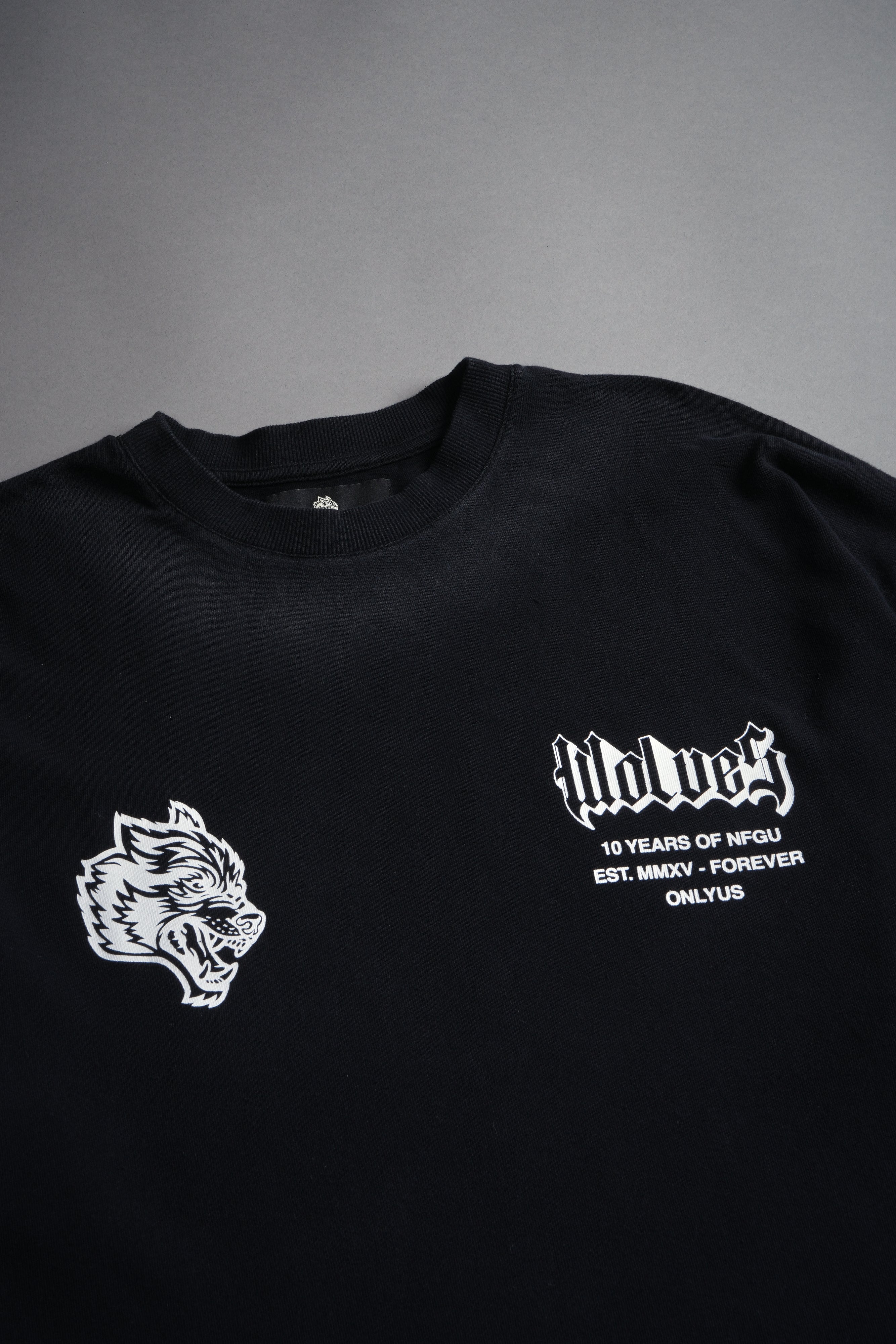 10 Years of NFGU "Premium" Oversized Tee in Black Drift Wash