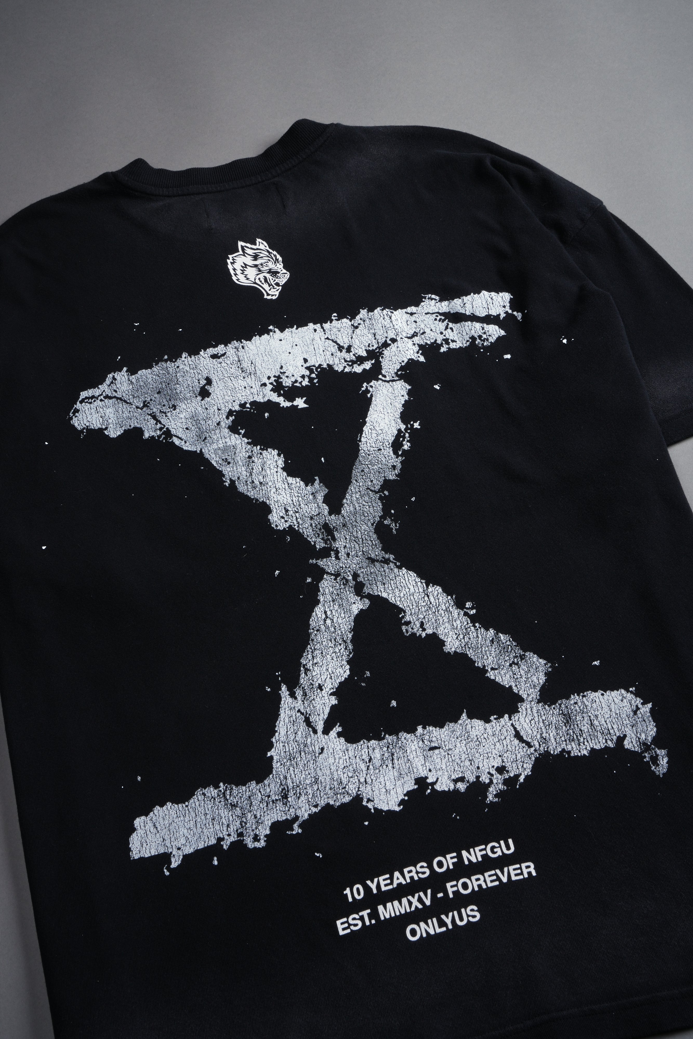 10 Years of NFGU "Premium" Oversized Tee in Black Drift Wash