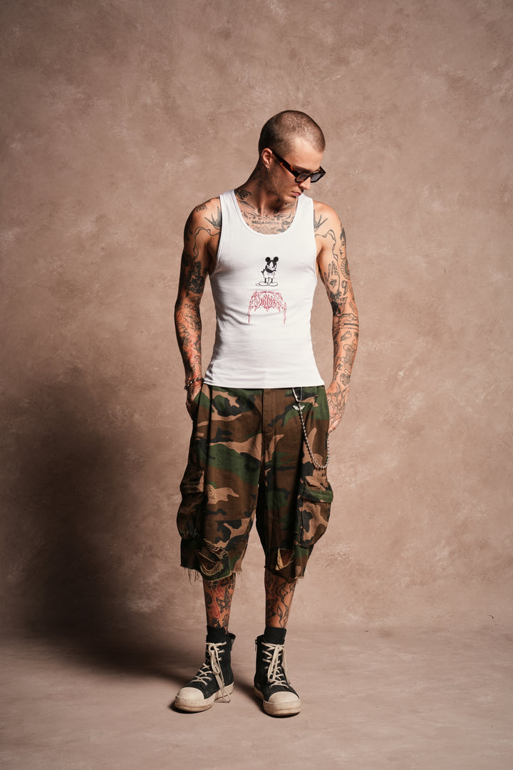 Mickey Mouse OnlyUs Ribbed Tank V2 in White