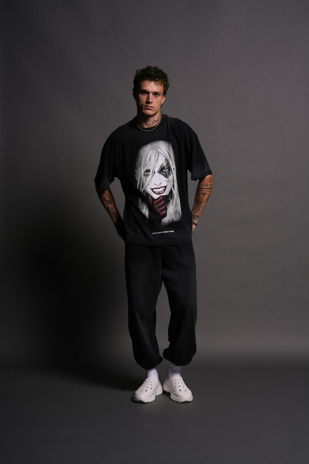 Quinn Forever "Premium" Oversized Tee in Black Drift Wash