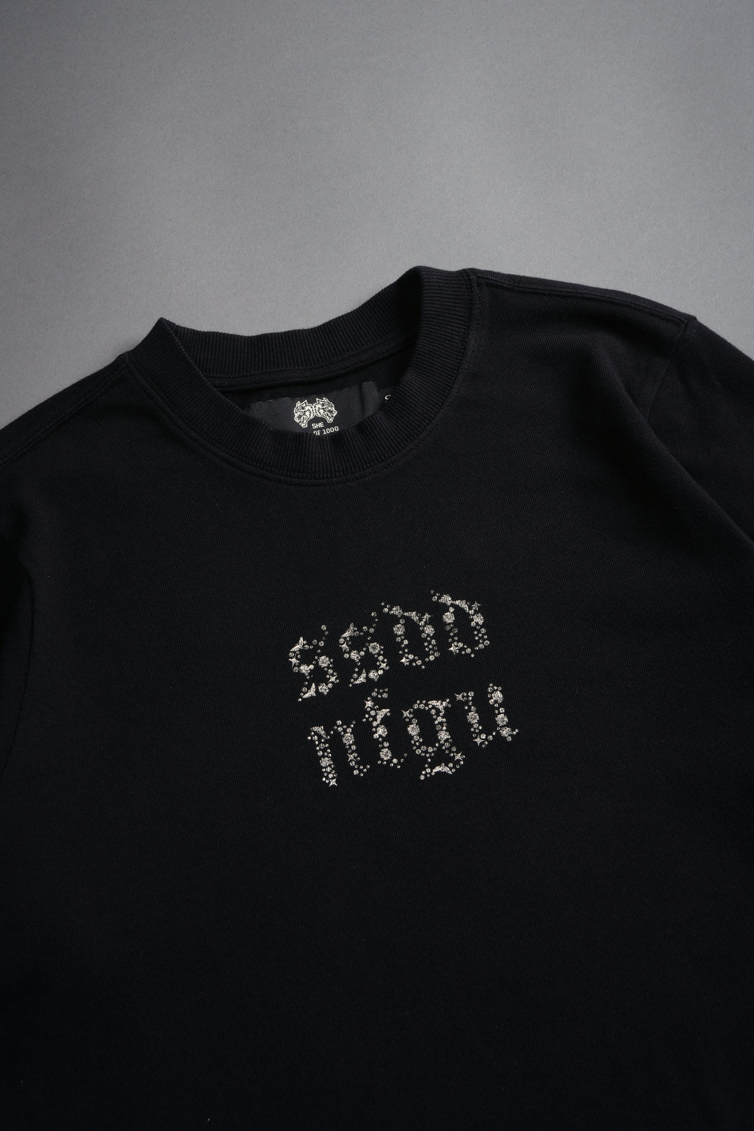 Crystal Code "Premium" Oversized (Cropped) Tee in Black