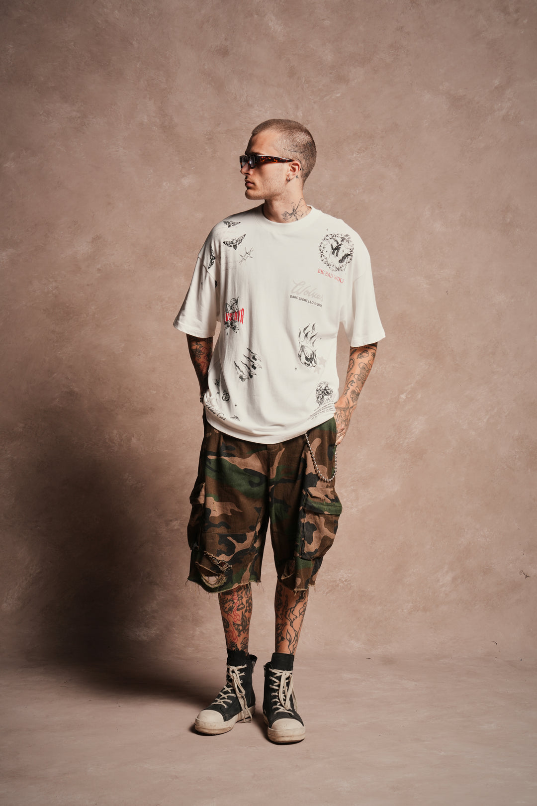 Big Bad Wolves Premium Oversized Tee in Cream
