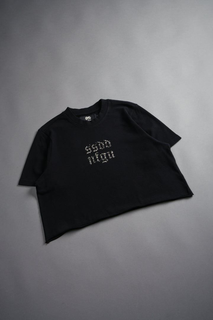Crystal Code "Premium" Oversized (Cropped) Tee in Black