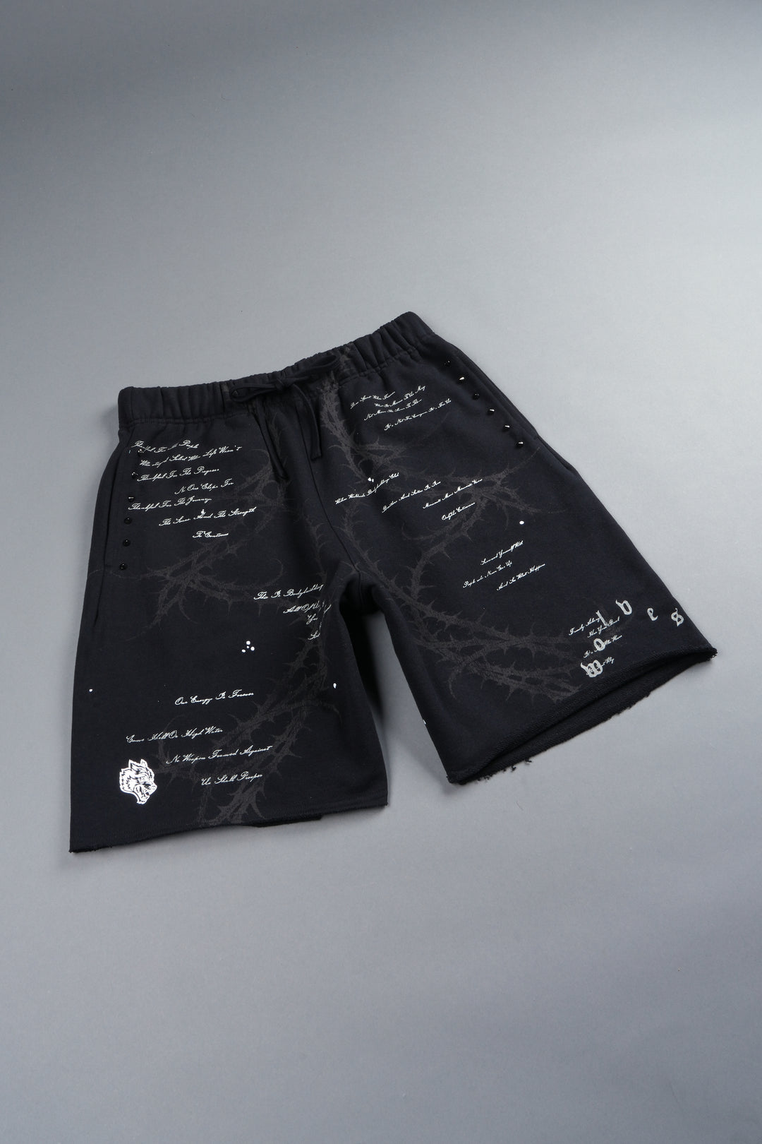 Thorns Frvr Grunge Oversized Raw Hem Post Lounge Sweat Shorts In Black