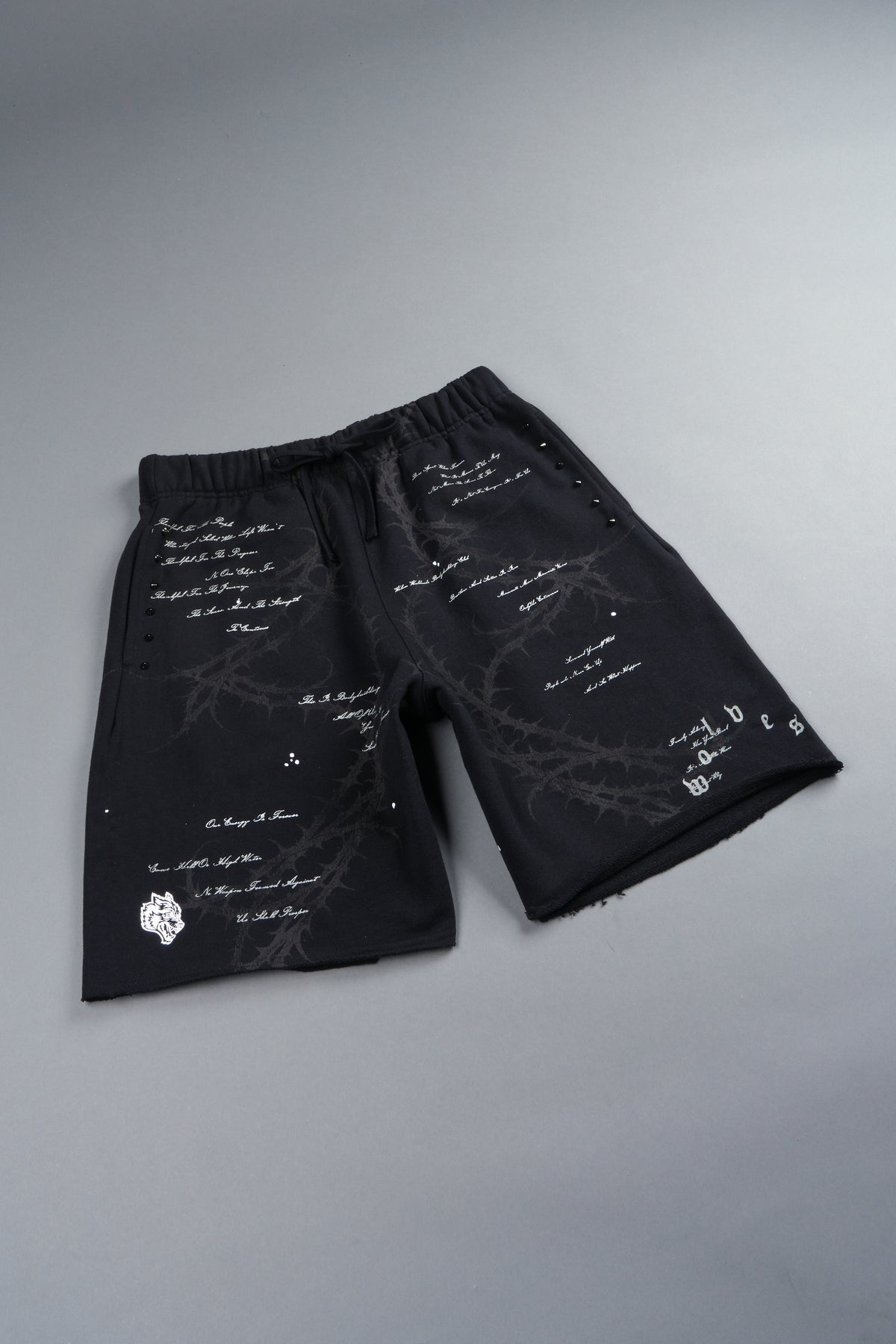 Thorns Frvr Grunge Oversized Raw Hem Post Lounge Sweat Shorts In Black