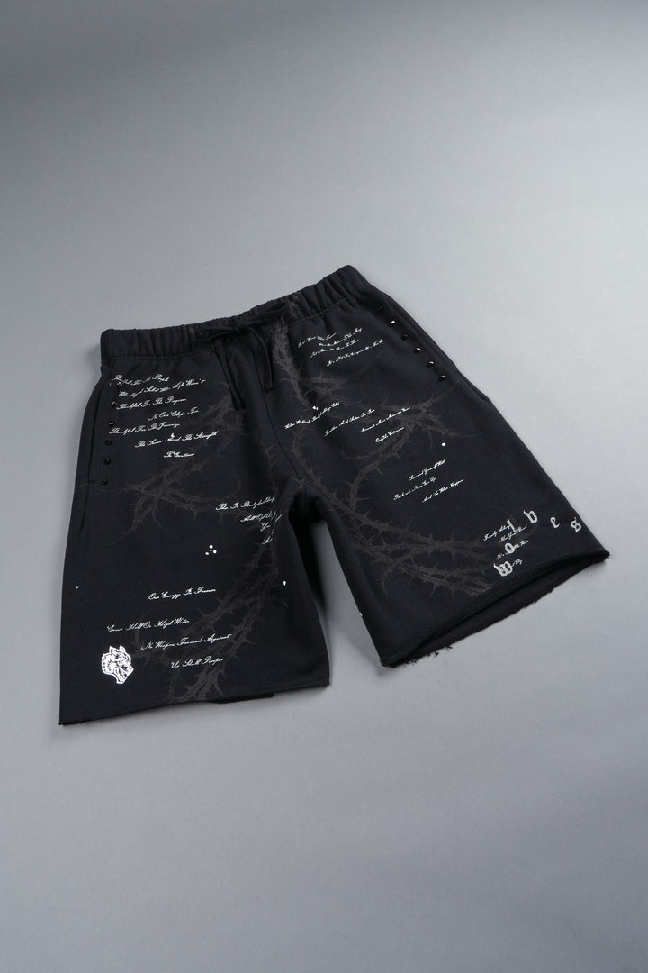 Thorns Frvr Grunge Oversized Raw Hem Post Lounge Sweat Shorts In Black
