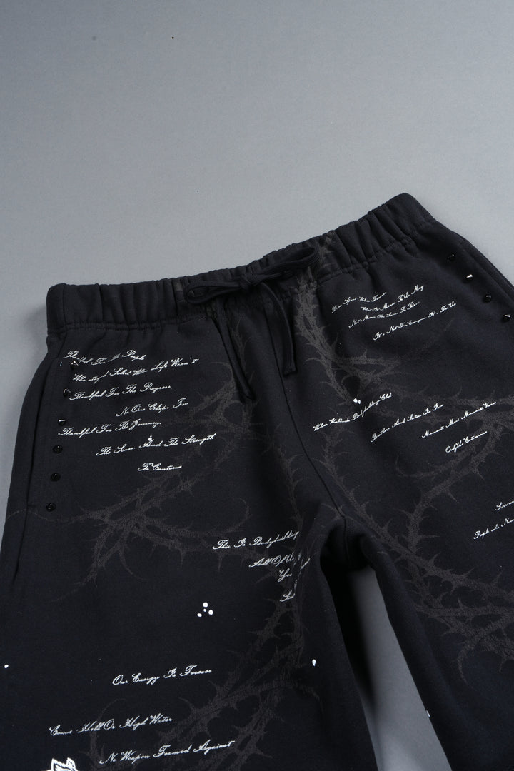 Thorns Frvr Grunge Oversized Raw Hem Post Lounge Sweat Shorts In Black
