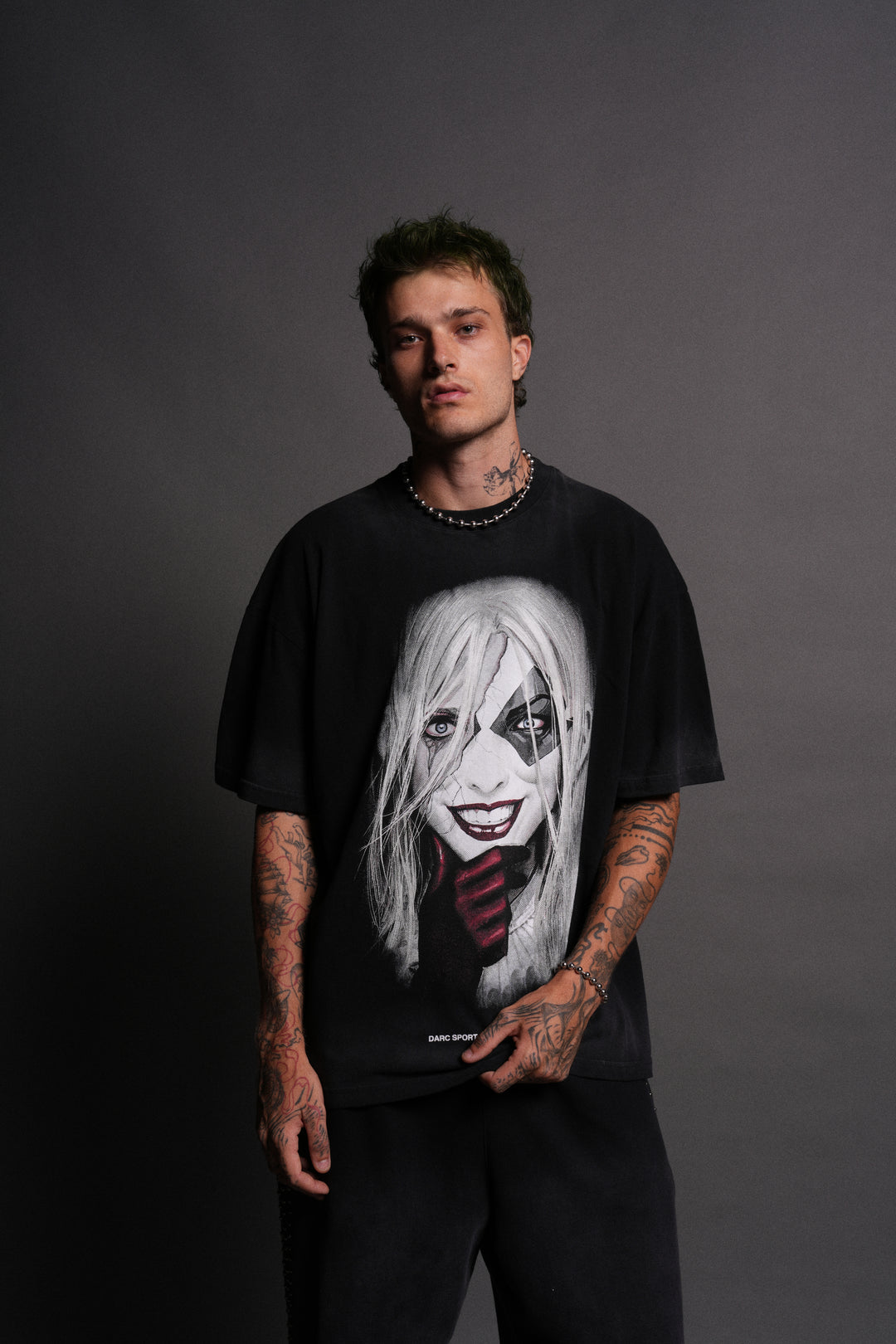 Quinn Forever "Premium" Oversized Tee in Black Drift Wash