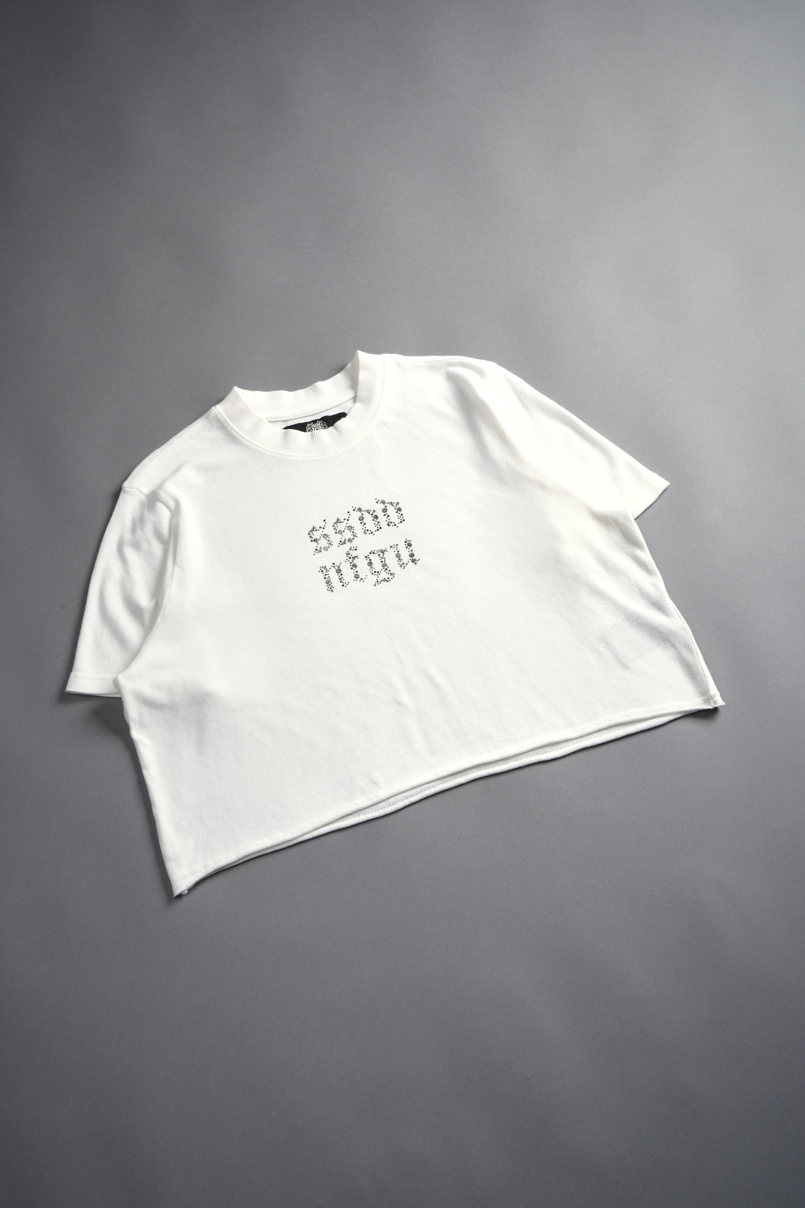 Crystal Code "Premium" Oversized (Cropped) Tee in Cream