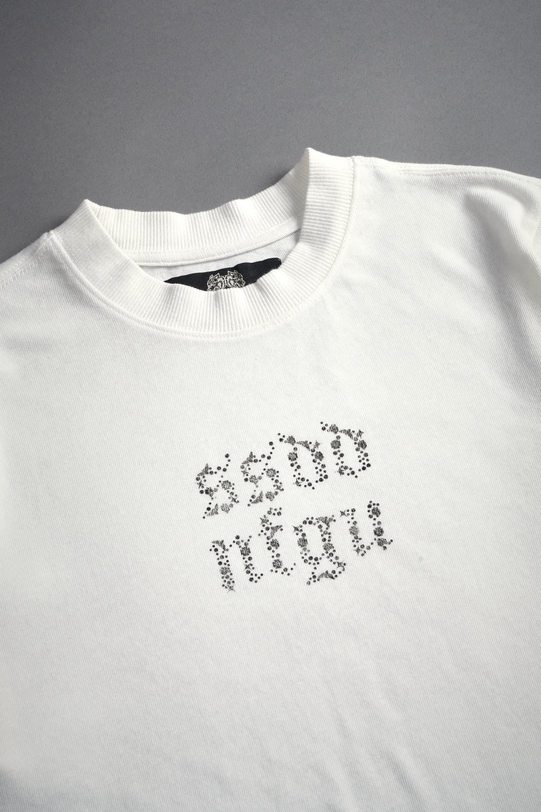 Crystal Code "Premium" Oversized (Cropped) Tee in Cream