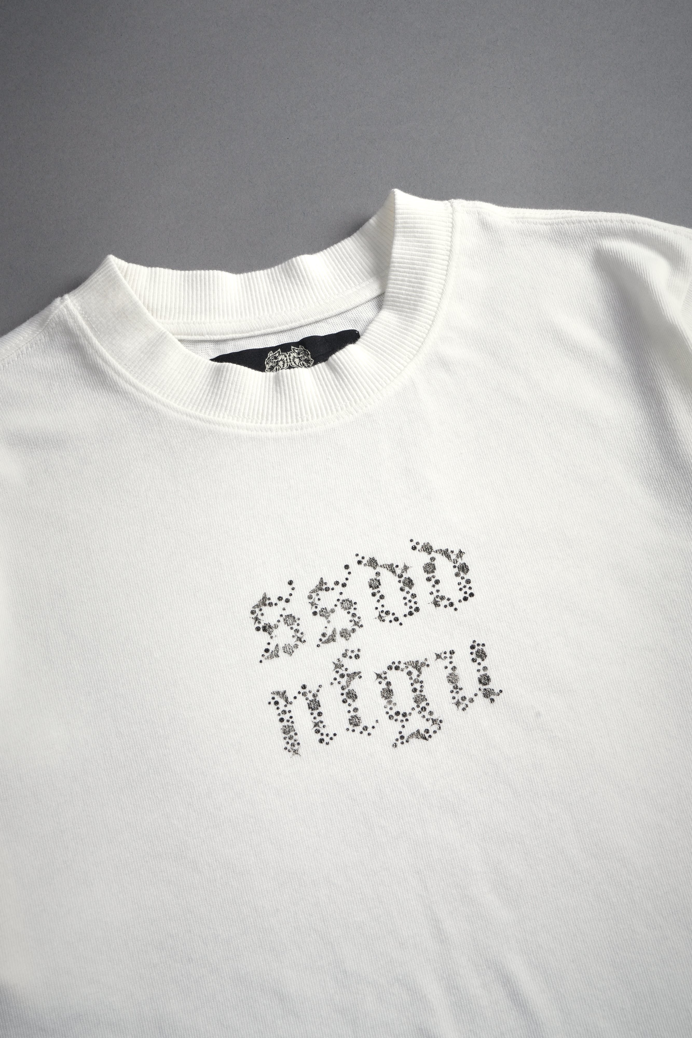 Crystal Code "Premium" Oversized (Cropped) Tee in Cream