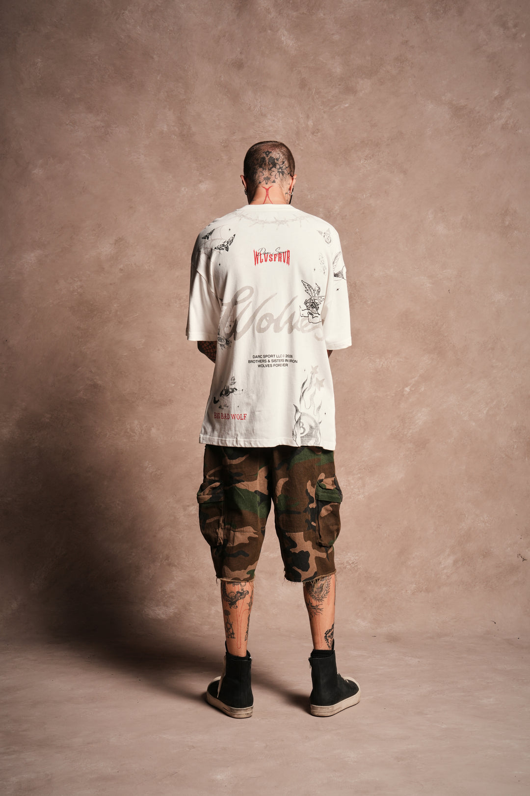 Big Bad Wolves Premium Oversized Tee in Cream