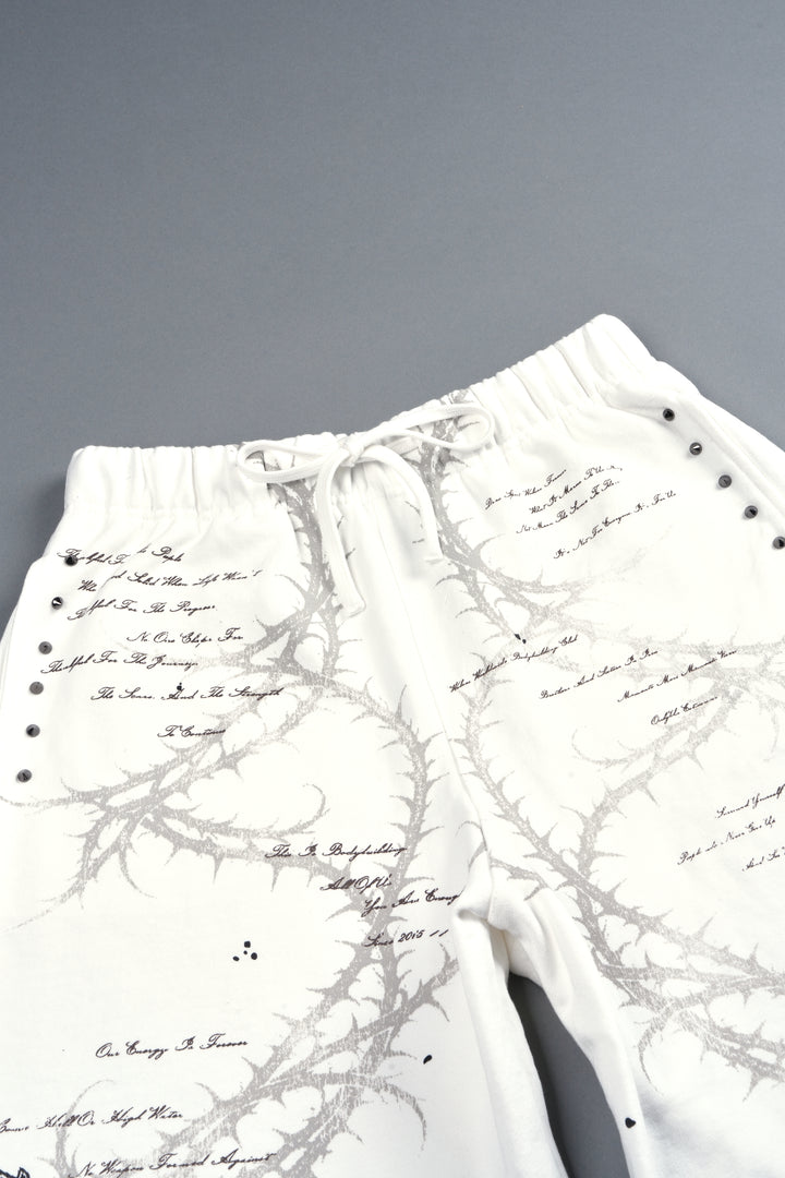 Thorns Frvr Grunge Oversized Raw Hem Post Lounge Sweat Shorts In Cream