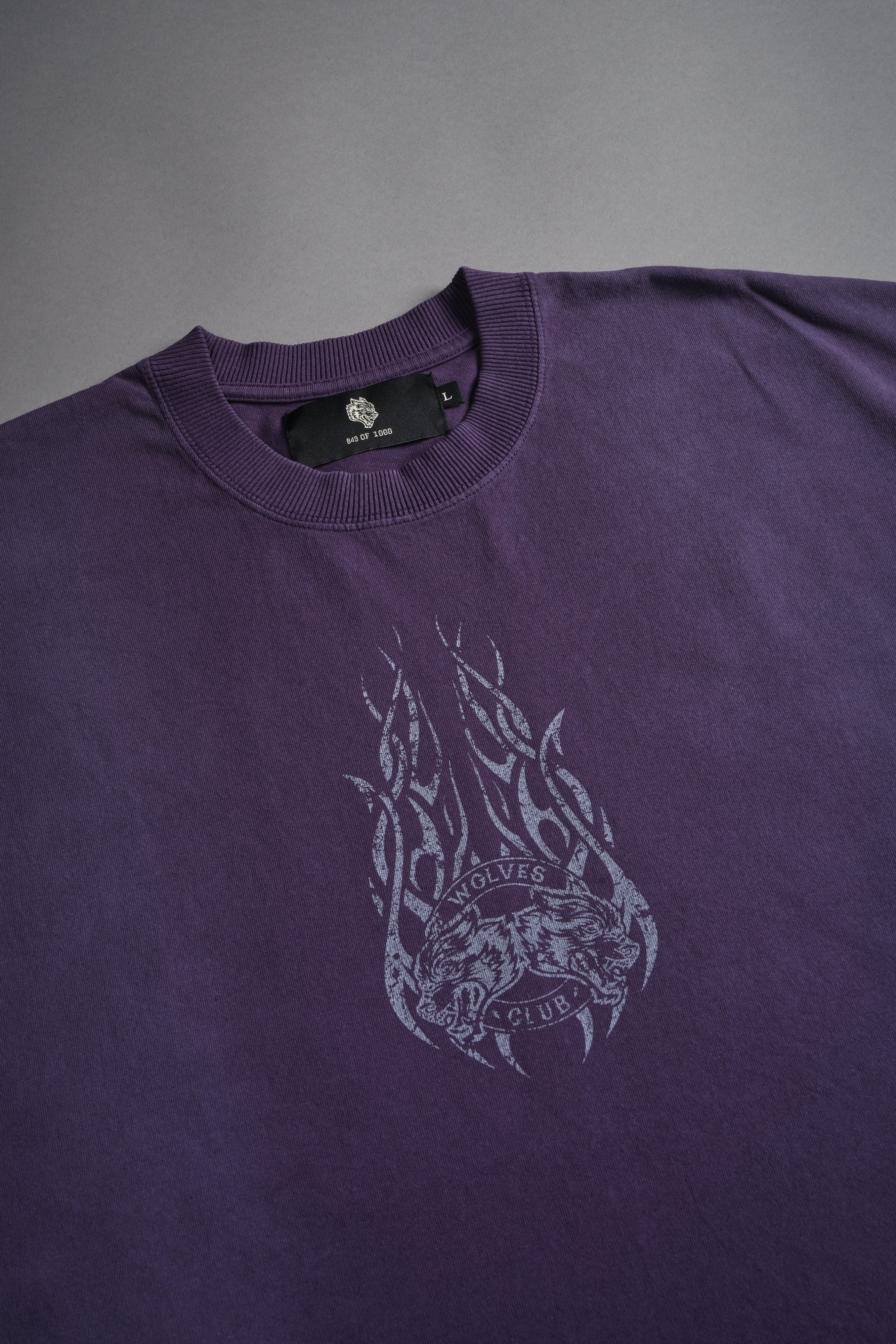Finite Flame Grunge Cut-Off Tee in Phantom Purple Inverted Sun Fade