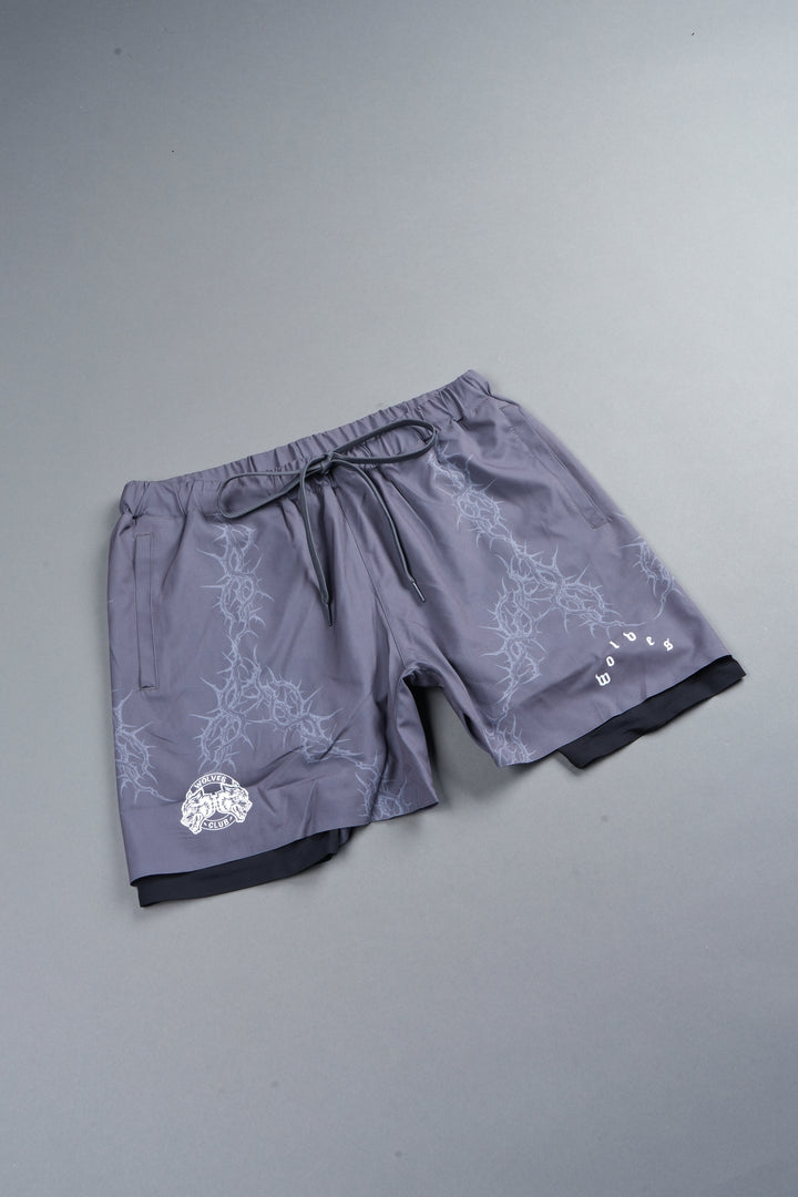 Exo Thorns Compression Shorts In Slate Gray