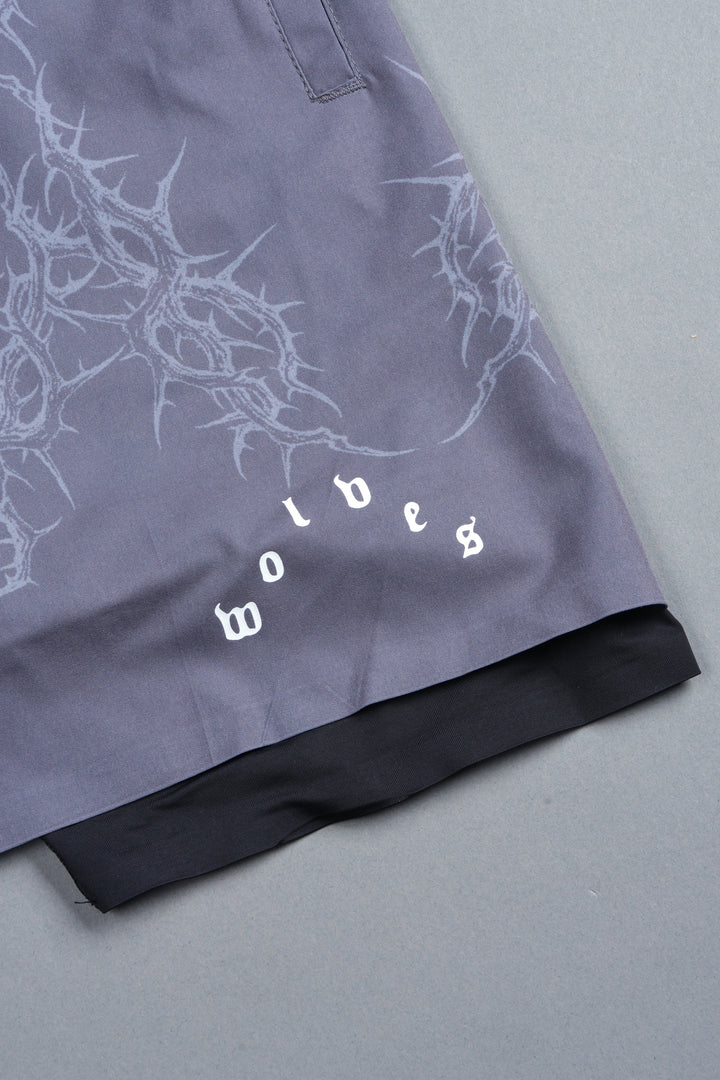 Exo Thorns Compression Shorts In Slate Gray